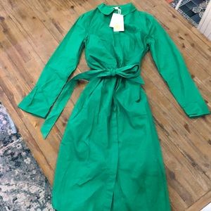 Boden Kelly green shirt dress with belt